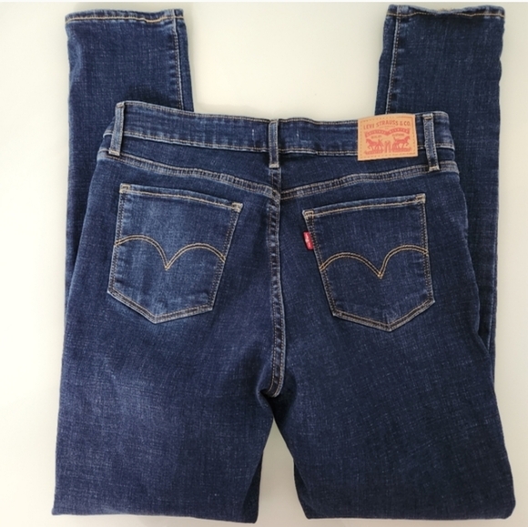 Levis Women's Blue Distressed Jeans - Picture 2 of 3